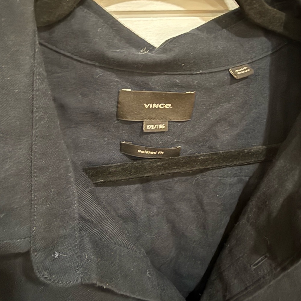 Vince mens navy soft cotton/flannel relaxed fit button down - Picture 2 of 6